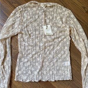 NWT Easel Cream Floral Lace top